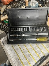 Vintage USA Husky 1/4 -3/8 Metric Socket Set 18 Pieces Made In USA Nice Clean