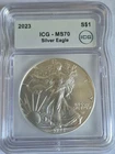 2023 American Silver Eagle ICG MS70 🔥 Perfect Grade .999 Fine Silver ASE