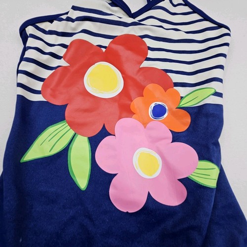 Lands' End Little Girls Onepiece Swimsuit Size 8 Adjustable Straps Blue - Picture 3 of 8