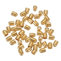 50 StüCk Quasten Lederkordeln Mit Verschluss FüR AnhäNger, Hellgold (4X5Mm)