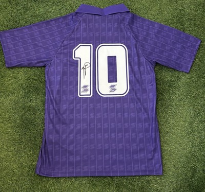 Roberto Baggio Signed 1988/1989 Fiorentina Home Shirt UK