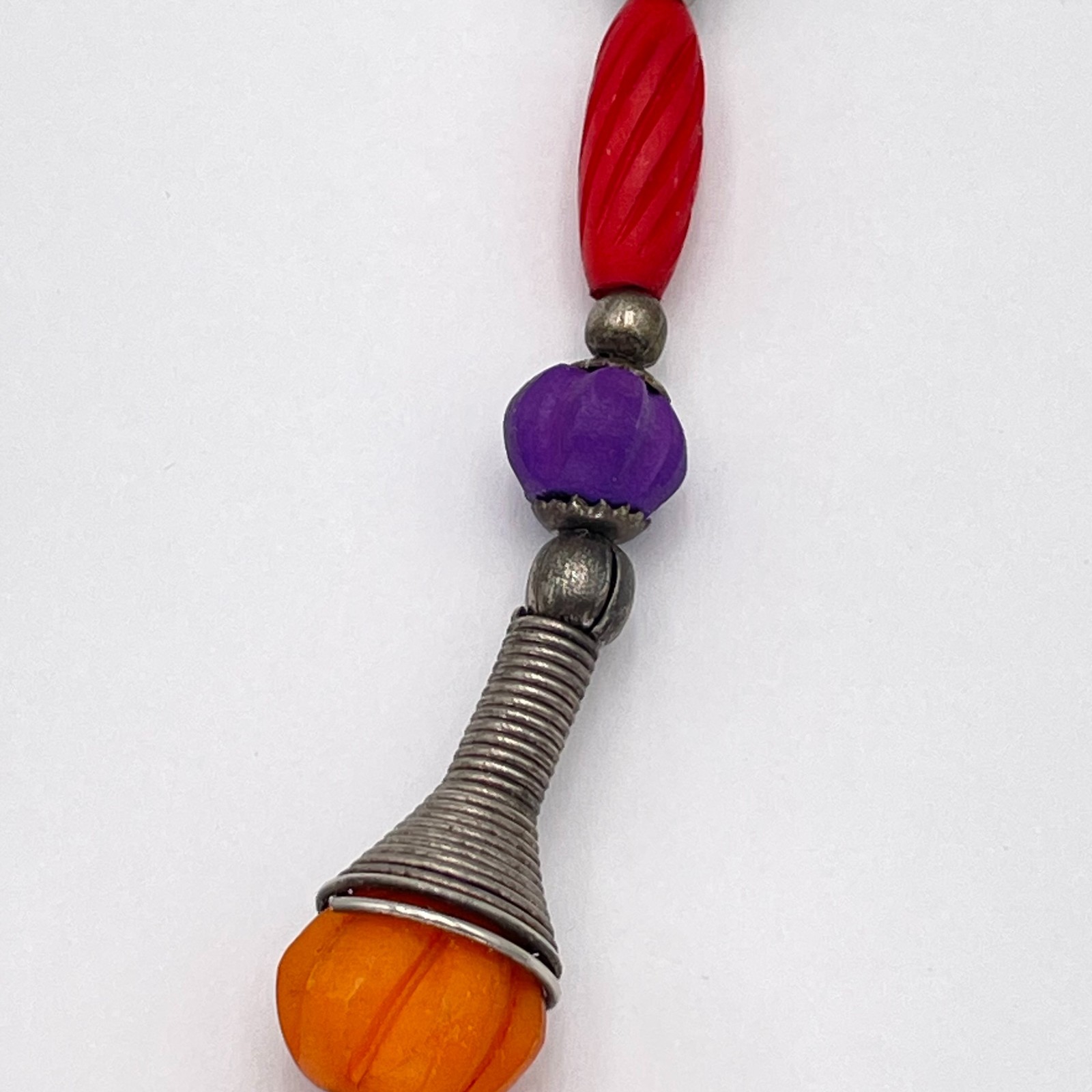 Boho Beaded Statement Bib Necklace Multicolor Res… - image 7