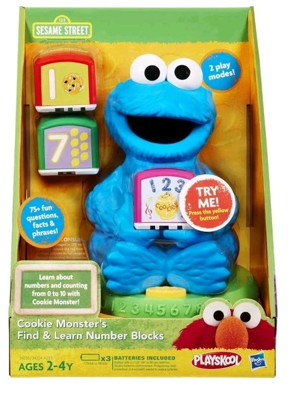 ¡NUEVO! Juguete de colección Hasbro Sesame Street Cookie Monster encontrar y aprender bloque de números Foto 2 de 2