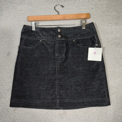 #ad #ad Athleta Mini Skirt Womens 6 Black Ridge Corduroy Stretch Zip Pockets Active NWT $25.99