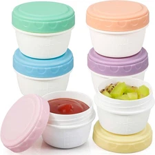 Caperci 6 Pack Salad Dressing Container To Go - 2.7oz Small Vintage Colors 