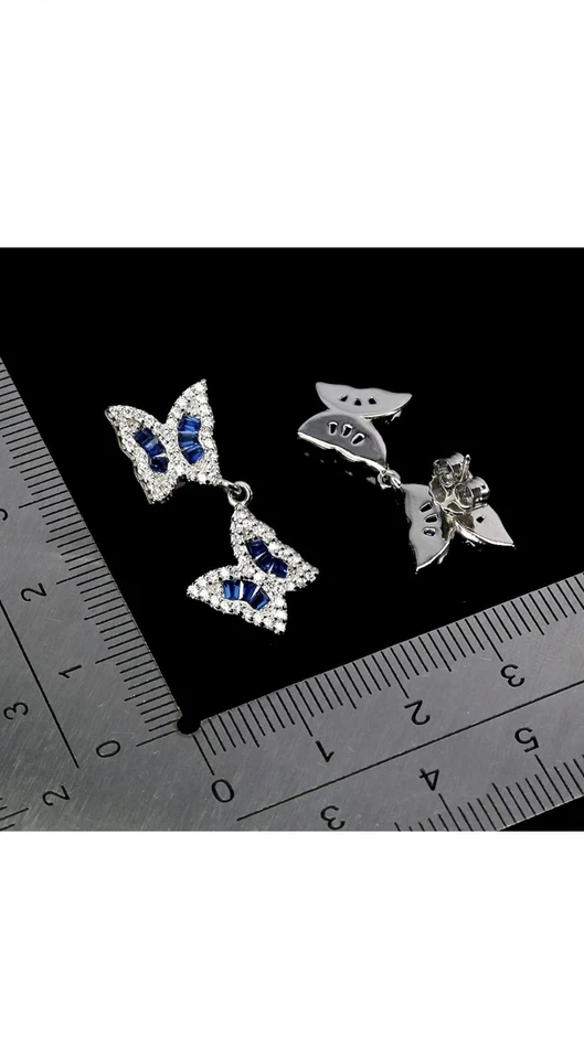 925 sterling silber ohrringe Simuliert Cz Edelstein Schmuck - Bild 3 von 4