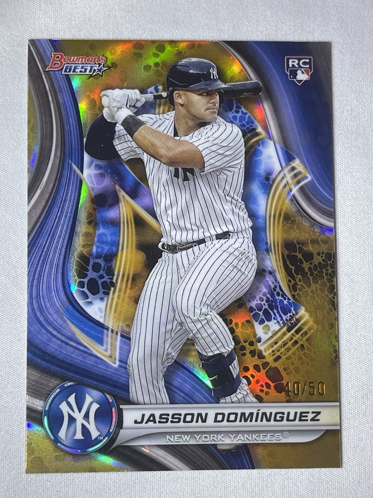 Jasson Dominguez RC 2024 Bowman’s Best Gold Lava Refractor Rookie SP /50 Yankees