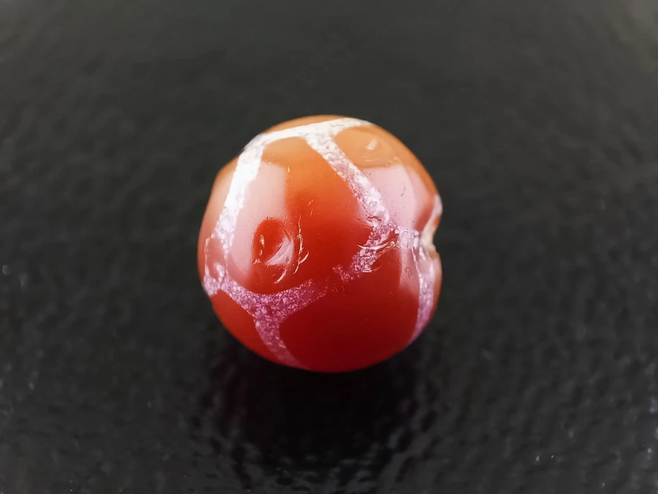 2000+ ЛЕТ ПОДЛИННЫЙ СТАРИННЫЙ СТАРИННЫЙ PEMA RAKA ТРАВЛЕНЫЙ АГАТ БУСИНА 9,43 мм - Изображение 2 из 4