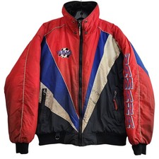 Vintage YAMAHA Jacket Mens Large Red Racing Motorcycle Snowmobile Moto Nylon 90s