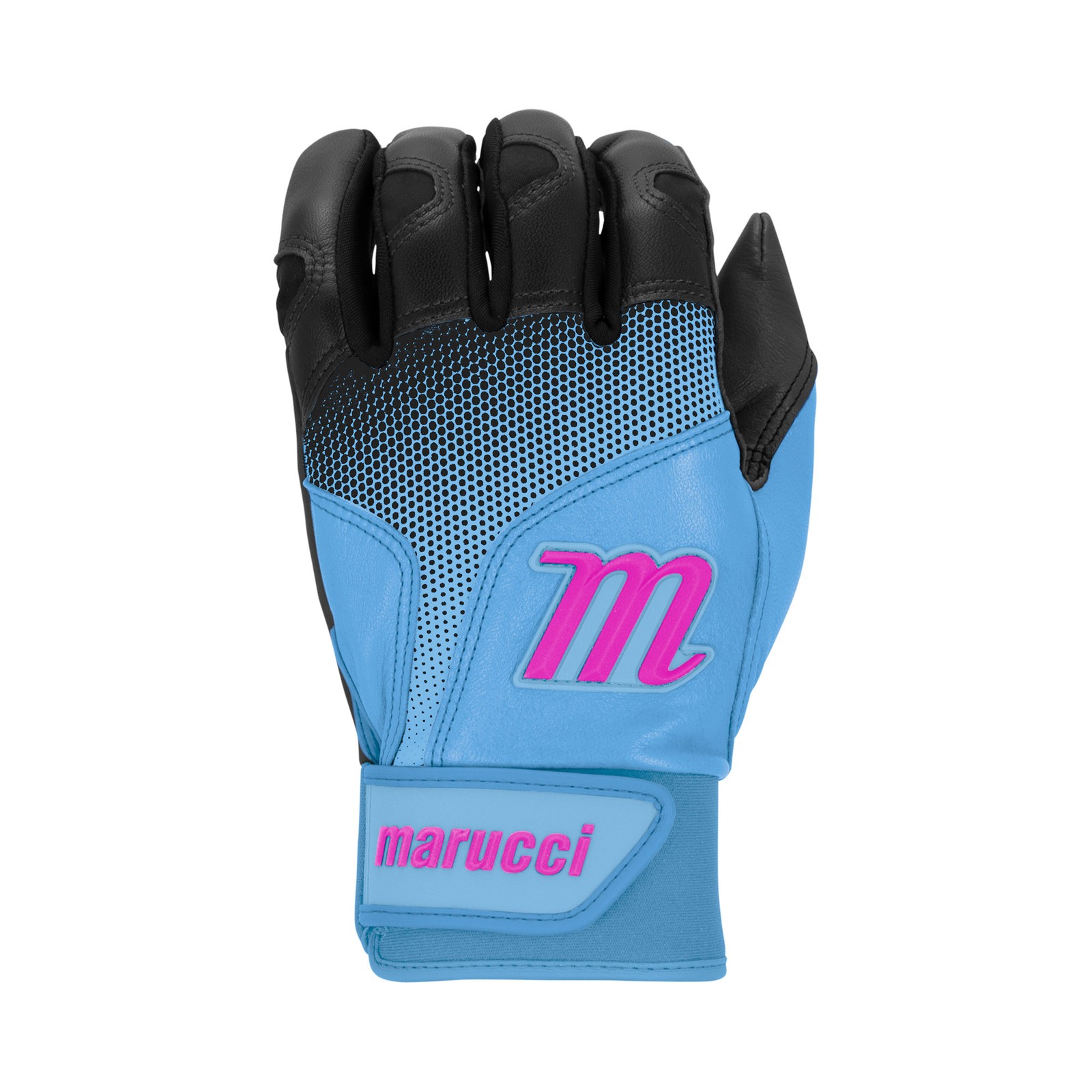 Marucci PWR Fade Adult Baseball/Softball Batting Gloves - Black/Columbia - XXL thumbnail 3
