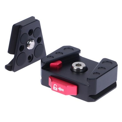 Quick Release Mount Plate Board Anti-shake Clamp V Port for Tripod DSLR Cage