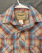 Men's Vintage Wrangler Pearl Snap Western Shirt Medium