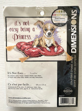Vintage Dimensions Counted Cross Stitch Kit Dog It's Not Easy Being a Princess