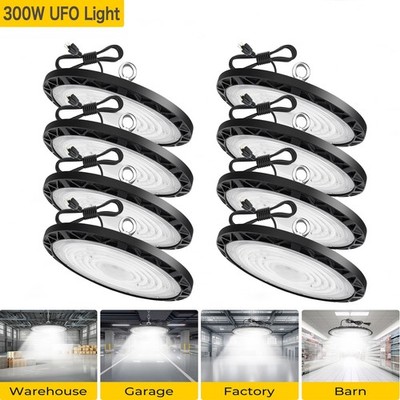 8 Pack UFO Led High Bay Light 300W Industrial Factory Commercial Warehouse Shop