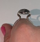 Sterling Silver Moss Agate Oval Ring - Green and White — photo 3
