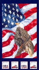 Henry Glass - Patriotic Wings Of Freedom - Bald Eagle Quilting Fabric Panel