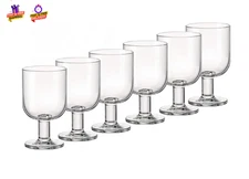 Stackable Wine Glasses Set of 6, Wine Glasses - 9.5 Oz. Goblet, Clear