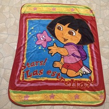DORA The Explorer Stars 2006 Nick Jr Blanket Fleece Throw Approx 57x47 Toddler