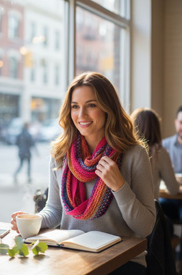 Colorful Knit- Figure 8  Scarf   Cozy, Vibrant, and Full of Personality