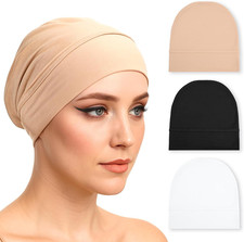 3 Pack Non Slip Hijab Undercaps Solid Color Under Scarf Caps