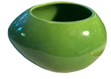 Vintage HAEGER Planter /Vase lime green egg shaped - original sticker