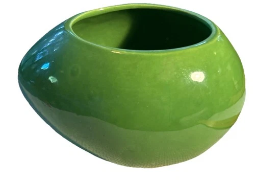 Vintage HAEGER Planter /Vase lime green egg shaped - original sticker