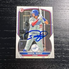 2023 Bowman Prospects Signed Samuel Munoz In Person Auto Card #BP-80 LA Dodgers