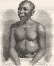 INDIA. A Native of Andaman Islands 1870 old antique vintage print picture