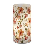 Deko Licht Stimmungslampe Blumenzeit H. 15Cm Weiß Rosa Glas Mit Timer Formano