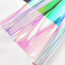 12X53 Inch Iridescent Holographic Clear PVC Fabric Transparent Laser Rainbow Vin