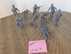 Vintage Marx Battleground Playset WWII Dark Grey German Soldiers NOS Lot of 9
