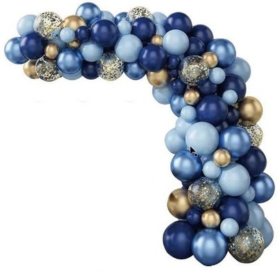 Ballongirlande Marineblau und Gold Set mit 133 Ballons und Klebeband