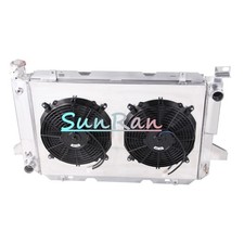 4 Rows Alu Radiator+Shroud+12Fan For 1985-90-...