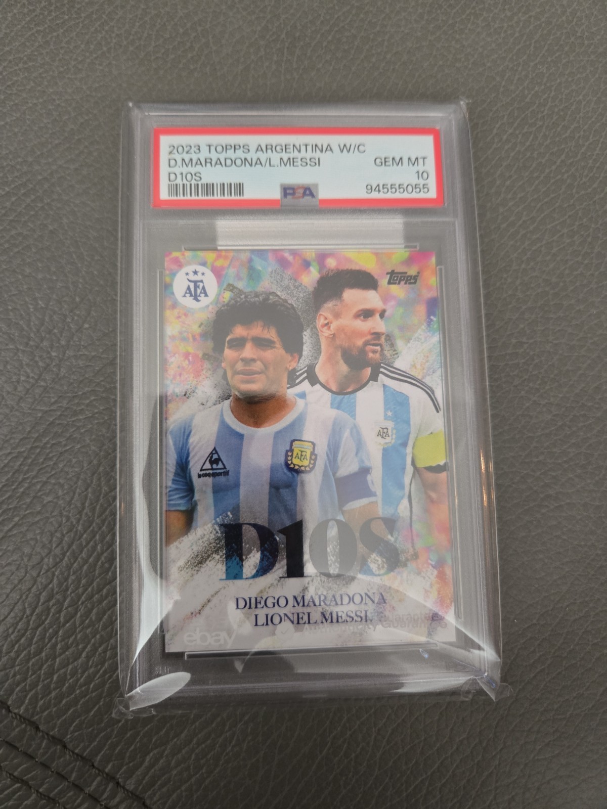 2023 Topps Argentina World Cup  Maradona Leo Messi D10s Psa 10  Great Card view 4