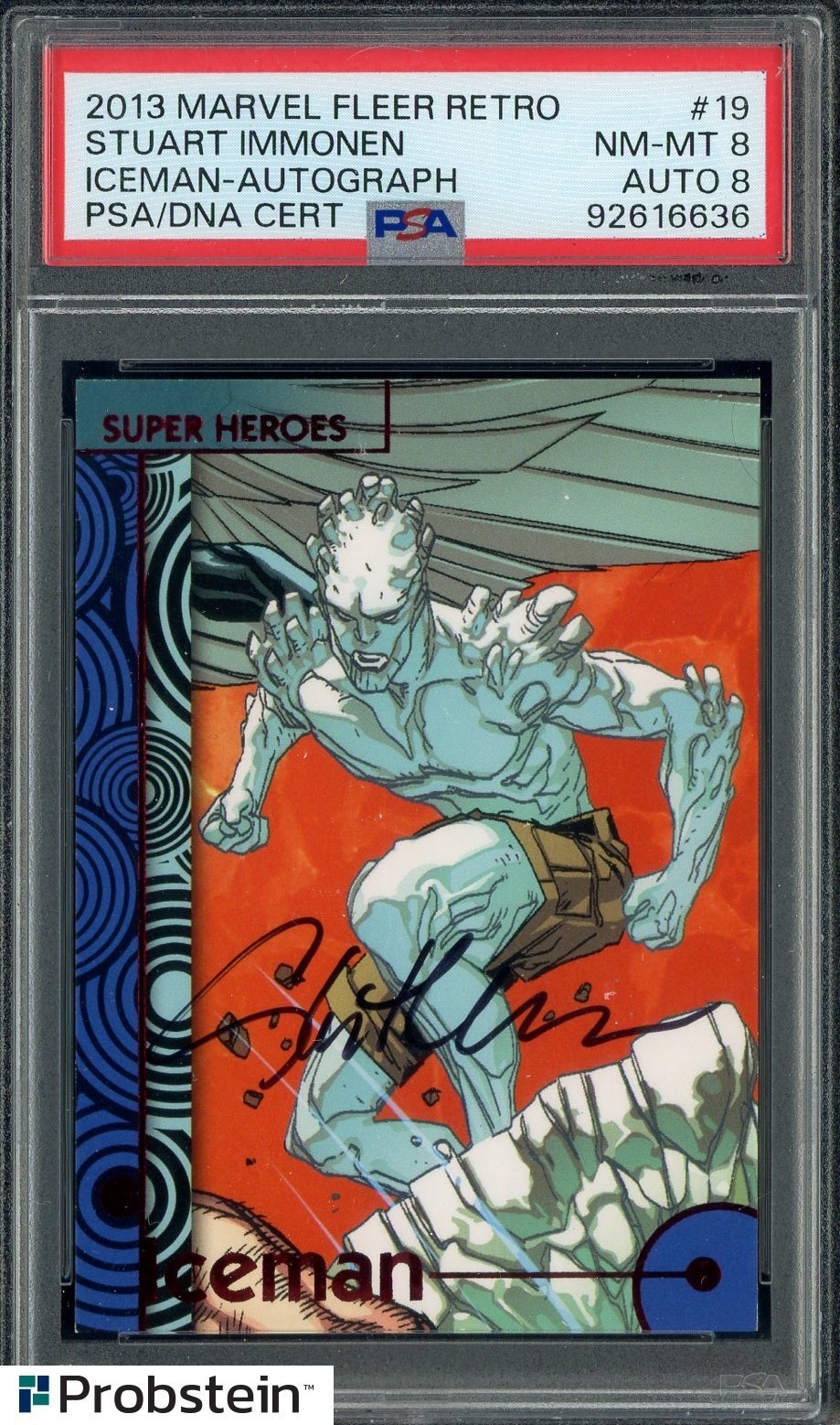 Sturat Immonen Signed 2013 Marvel Fleer Retro Iceman #19 PSA 8 PSA/DNA AUTO 8