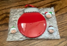 Christmas Tree Ornament Personalized Family of 3 Red Ball (Customizable)