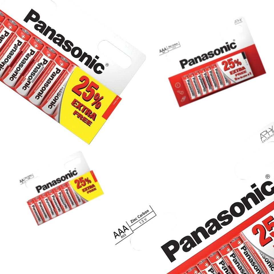 Panasonic Batterie AA R6 Zinco-Carbone – Confezione Da 4 Pezzi, Affidabili Per Uso Quotidiano