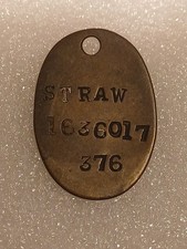 Large Brass Miners Check Tally Stamped STRAW 163CO17 376