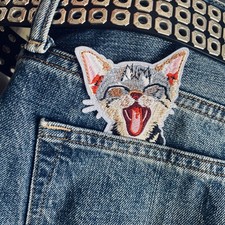 Süße Katze Patch zum Aufbügeln   Gähnende...