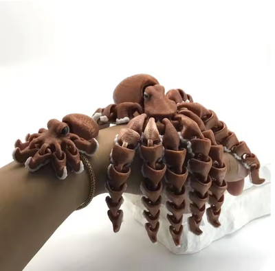 3D Printed Movable Octopus Squid Toy Flexible Sea Animal Aquarium Decor