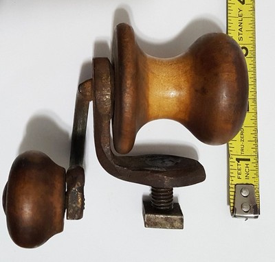 Vintage Hand Made & Forged Thread or Yarn Winding Spool That Mounts on a Table