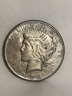 1925 SILVER PEACE DOLLAR .900 $1 UNC United States USA Coin