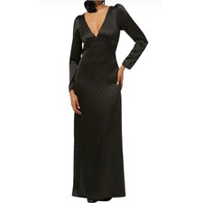 WEWOREWHAT Cowl Back Mini Polka Dot Black Maxi Dress - Size 6 - NWT