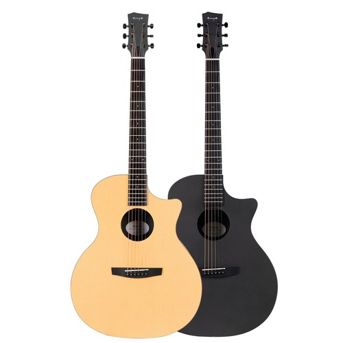 Enya EGA-X0 41" Grand Auditorium HPL Spruce Acoustic Guitar - Black w/ Pickup - Picture 12 of 12