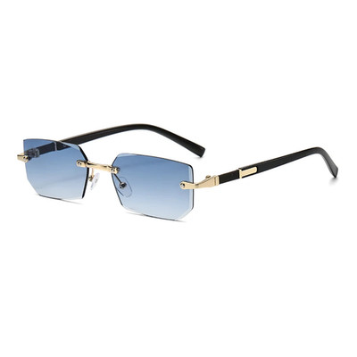 Trendy Rimless Sunglasses for Men Women Fashion Frameless Rectangle Sun Glasses 