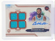 BRANDON MILLER 2023-24 TOPPS MOTIF RPA ROOKIE QUAD PATCH AUTO ORANGE /25 Q4832