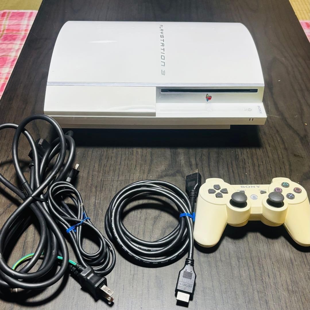 SONY PlayStation 3 CECHH00 White Console PS3 Tested , Controller, Cable