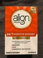 New Align Probiotic 24/7 Digestive Support 56 Capsules 3/2028 Gas Bloating