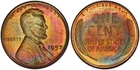 1957 1C Lincoln Wheat Cent PCGS MS66+RB Teich Family Toned Penny True View