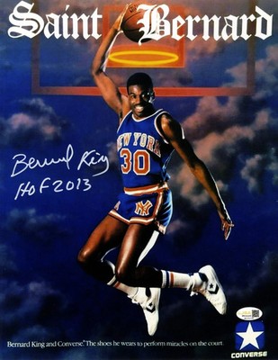 Bernard King Signed Photo Saint Converse Poster w/ HOF 2013 JSA